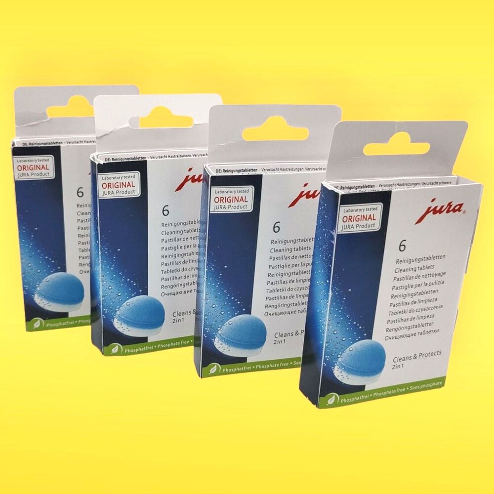Original Jura 2 in 1 x4 pks (24 Total Tabs) Cleaning Tablets for Coffee Machine